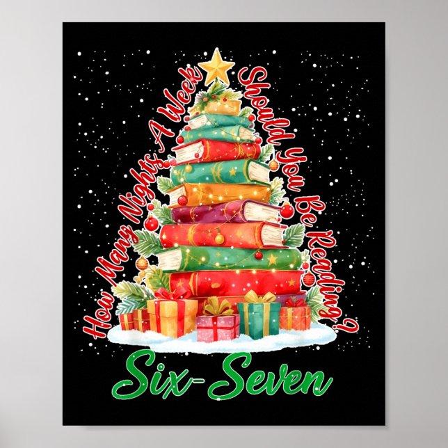 Póster Christmas Reading 67 Six Seven Meme Teacher Book L (Frente)