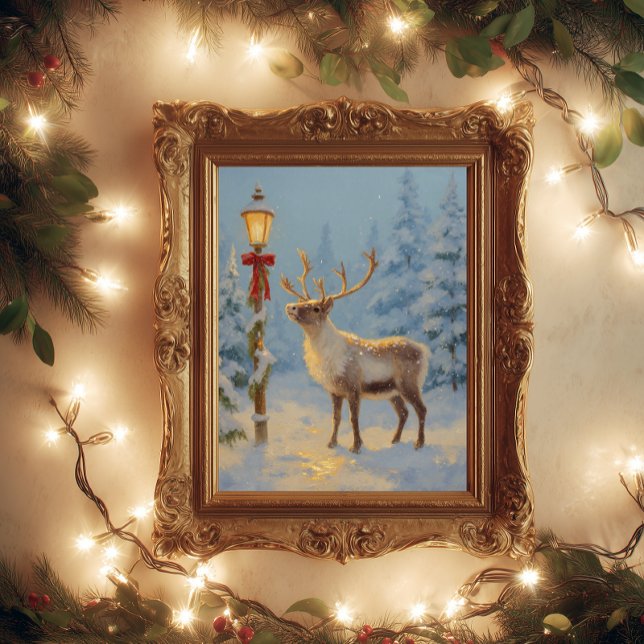 Póster Christmas Reindeer Under the Lamp Light (Subido por el creador)