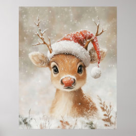 Póster Christmas Reindeer Wall Art