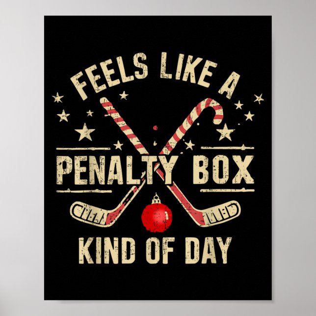 Póster Christmas Retro Feels Like A Penalty Box Kind Of D (Frente)