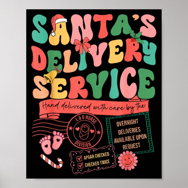 Póster Christmas Santa's Delivery Service L&amp;d Labor D (Frente)