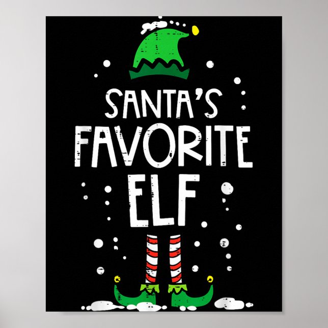 Póster Christmas Santas Favorite Elf Xmas Matching Kids M (Frente)