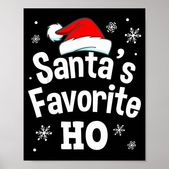 Póster Christmas Santa's Favorite Ho Shirt, Adult Naughty (Frente)