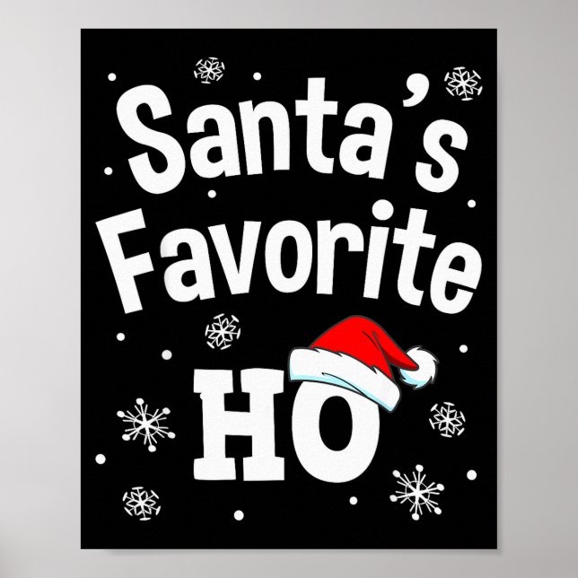 Póster Christmas Santa's Favorite Ho Shirt, Adult Naughty (Frente)