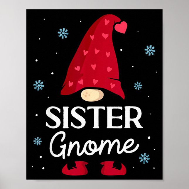 Póster Christmas Sister Gnome Dwarf Garden Gnome Family  (Frente)