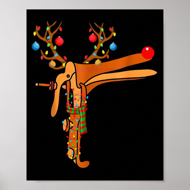 Póster Christmas Speculum Reindeer Funny Xmas Nurse Midwi (Frente)
