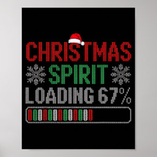 Póster Christmas Spirit Loading 67% 67 Meme Six Seven Men