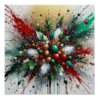 Póster Christmas Splatter / White Bursts