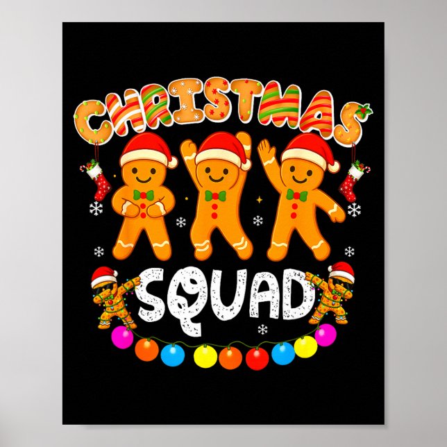 Póster Christmas Squad Funny Xmas Gingerbread Family Matc (Frente)