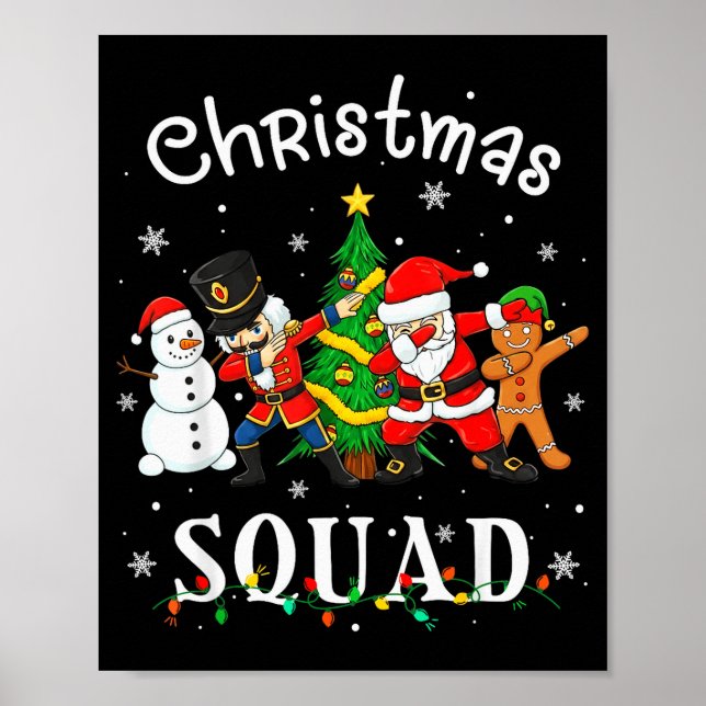 Póster Christmas Squad Santa Dabbing Elf Family Matching  (Frente)