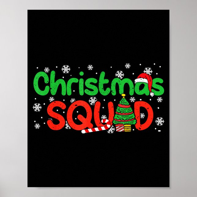 Póster Christmas Squad Santa Dabbing Elf Family Matching  (Frente)