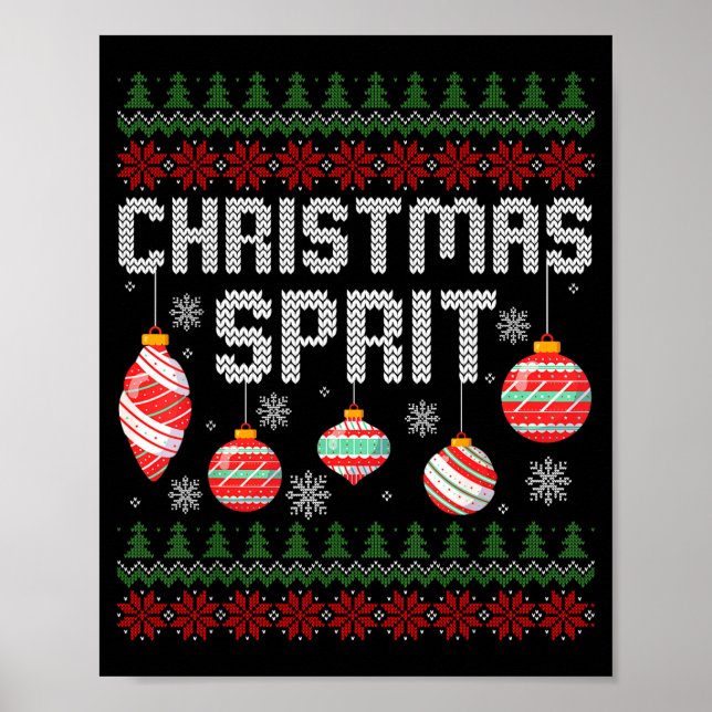 Póster Christmas Srit Matching Funny Couples Ugly Sweater (Frente)