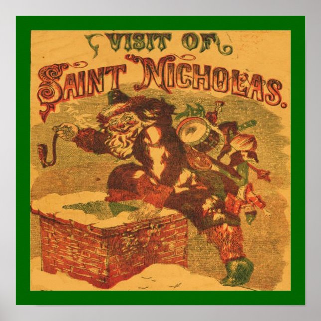 Póster Christmas St. Nicholas Vintage Print (Frente)