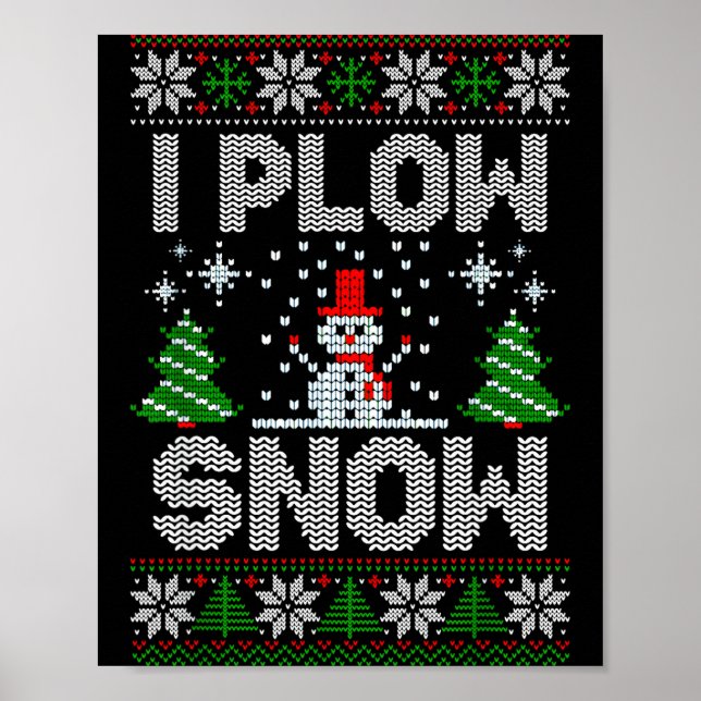 Póster Christmas Sweater I Plow Snow Matching Couples Paj (Frente)
