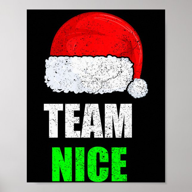 Póster Christmas Team Nice Shirt, Matching Family Pajama, (Frente)