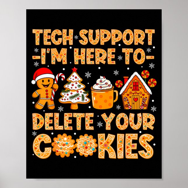 Póster Christmas Tech Suprt Here To Delete Cookies Xmas M (Frente)