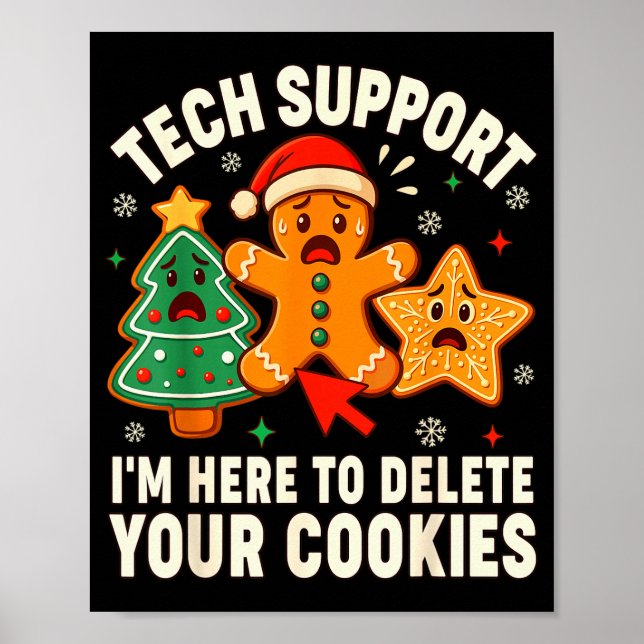 Póster Christmas Tech Suprt Here To Delete Cookies Xmas M (Frente)