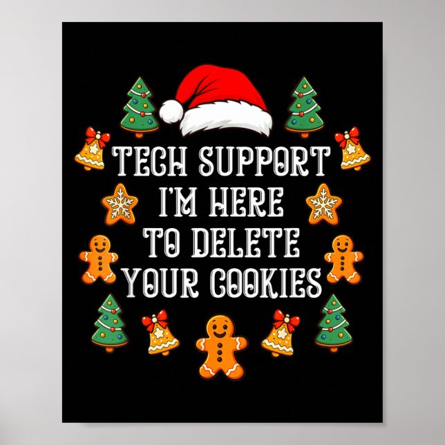 Póster Christmas Tech Suprt Here To Delete Cookies Xmas M (Frente)
