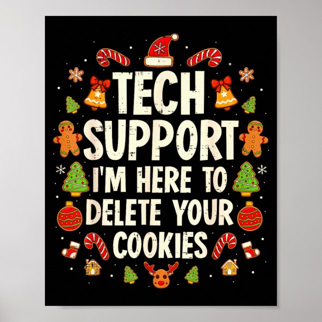 Póster Christmas Tech Suprt Here To Delete Cookies Xmas M (Frente)