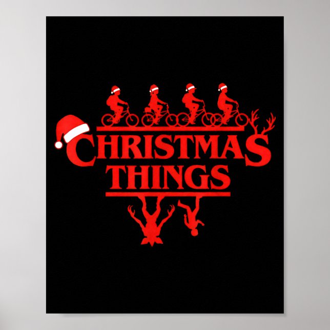 Póster Christmas Things Red Lettering Bike Squad Holiday  (Frente)