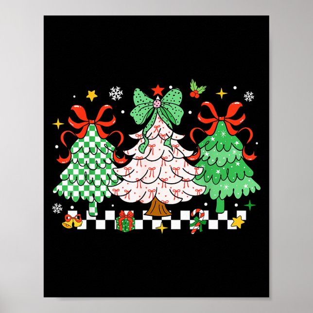 Póster Christmas Tis The Season Coquette Bow Christmas Tr (Frente)