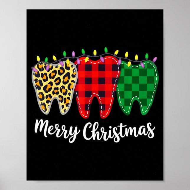 Póster Christmas Tooth Dentist Dental Istant Teeth Leopar (Frente)