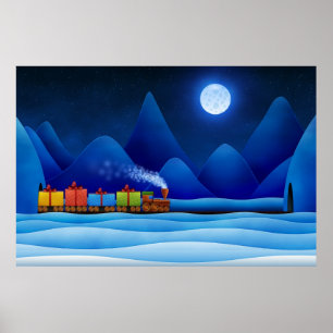 Póster Christmas Train
