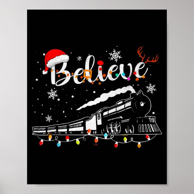 Póster Christmas Train Christmas Believe Express Xmas San (Frente)