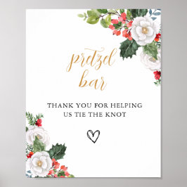 Póster Christmas Winter Pretzel Bar Bridal Shower Sign