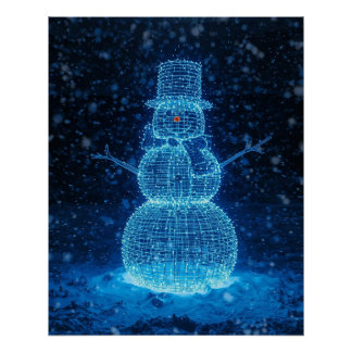 Póster Christmas Winter Snowman