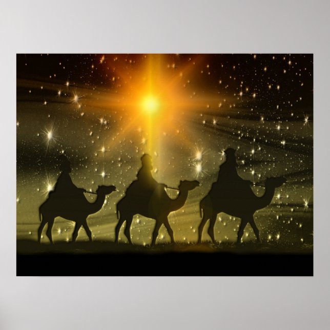 Póster Christmas Wise Men Golden Star of Bethlehem (Frente)
