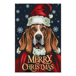 Póster Christmas with Basset Hound