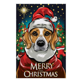 Póster Christmas with Beagle
