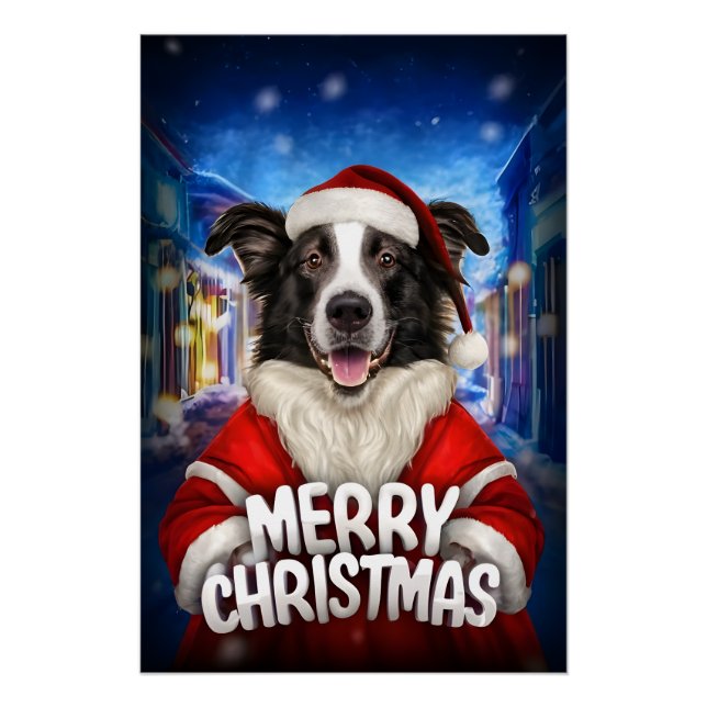 Póster Christmas with Border Collie (Anverso)