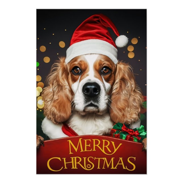 Póster Christmas with Cocker Spaniel (Anverso)