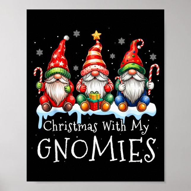 Póster Christmas With My Gnomies Buffalo Plaid Gnome Fami (Frente)