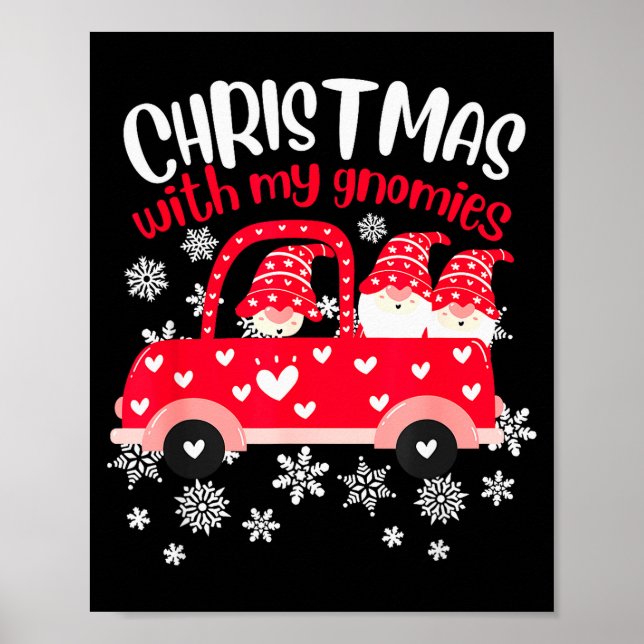 Póster Christmas With My Gnomies ,funny Christmas Pajamas (Frente)