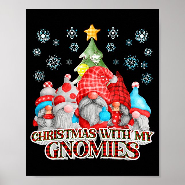 Póster Christmas With My Gnomies Plaid Gnome Group Pajama (Frente)