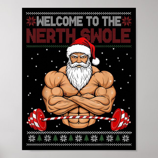 Póster Christmas Workout Welcome To North Swole Xmas Gym  (Frente)