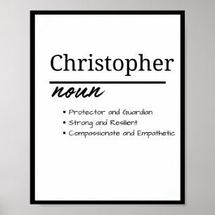 Póster Christopher, definición de nombre personalizado de