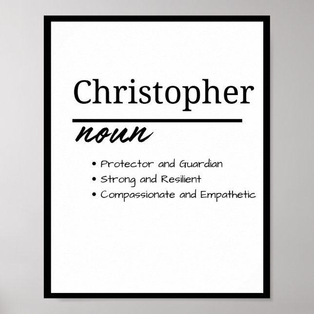 Póster Christopher, definición de nombre personalizado de (Frente)