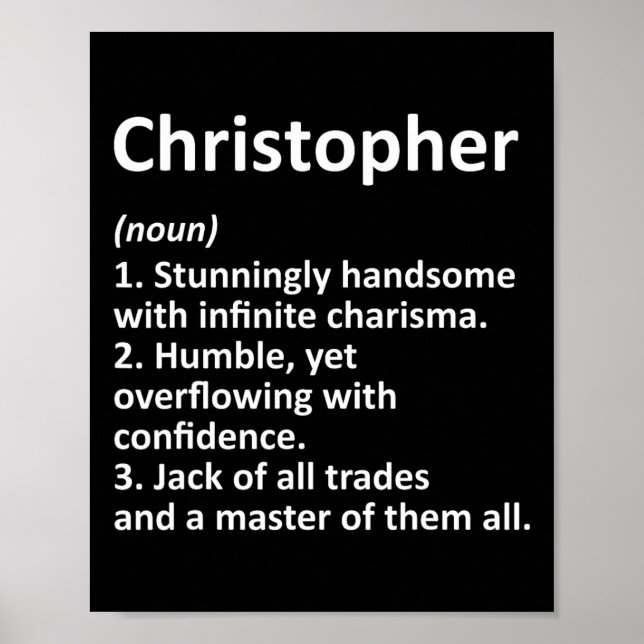 Póster Christopher Definition Personalized Name Funny Bir (Frente)