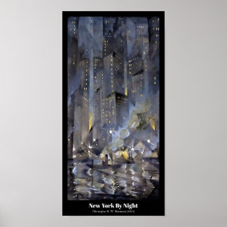 Póster Christopher Nevinson - Nueva York de Noche 1920
