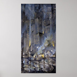 Póster Christopher Nevinson - Nueva York de Noche 1920