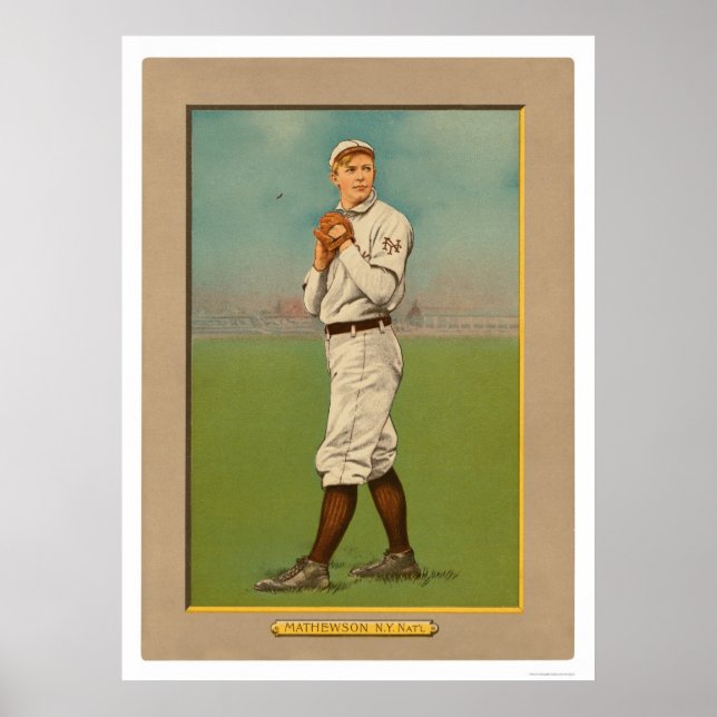 Póster Christy Mathewson Giants Baseball 1911 (Frente)