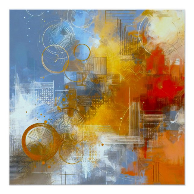 Póster Chromatische Skyline: Puls der urbanen Abstraktion (Anverso)