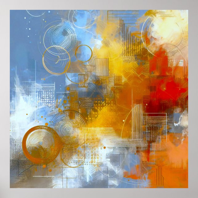 Póster Chromatische Skyline: Puls der urbanen Abstraktion (Frente)