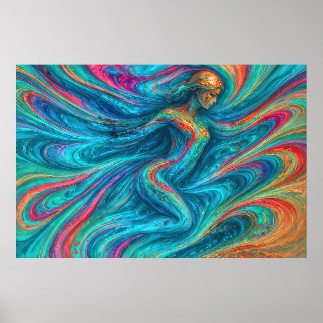 Póster “Chromisca” - Retrato de encantadora fluida (Frente)