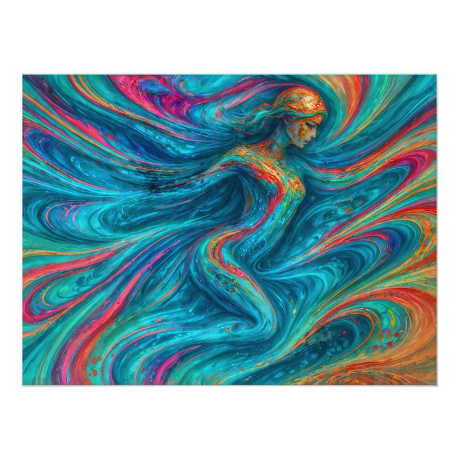 Póster “Chromisca” - Retrato de encantadora fluida (Anverso)