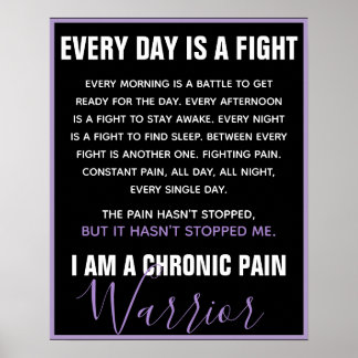 Póster Chronic Pain Warrior (fully customizable)